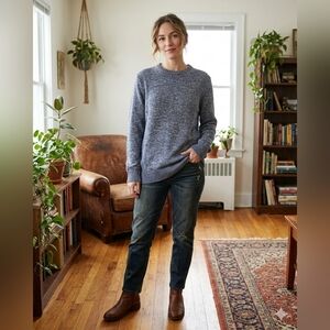 ST. JOHN'S BAY 100% Cotton Marled Crewneck Sweater. Unisex. Men's Medium.